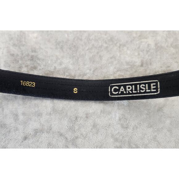 Vintage CARLISLE Womens Leather Black w White Gold Buckle Belt-Size XS main image 4